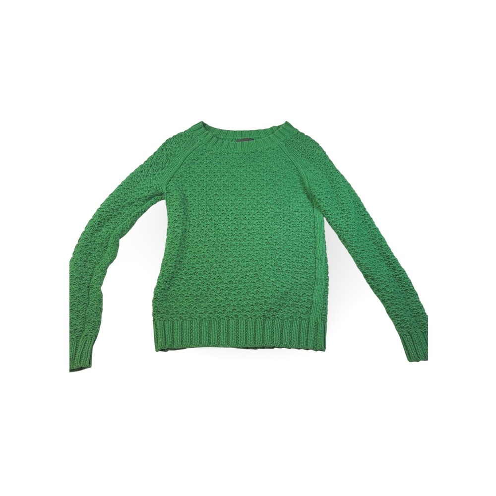 Vintage Worthington Green Textured Knit Sweater Long Sleeve Crew Neck Size M